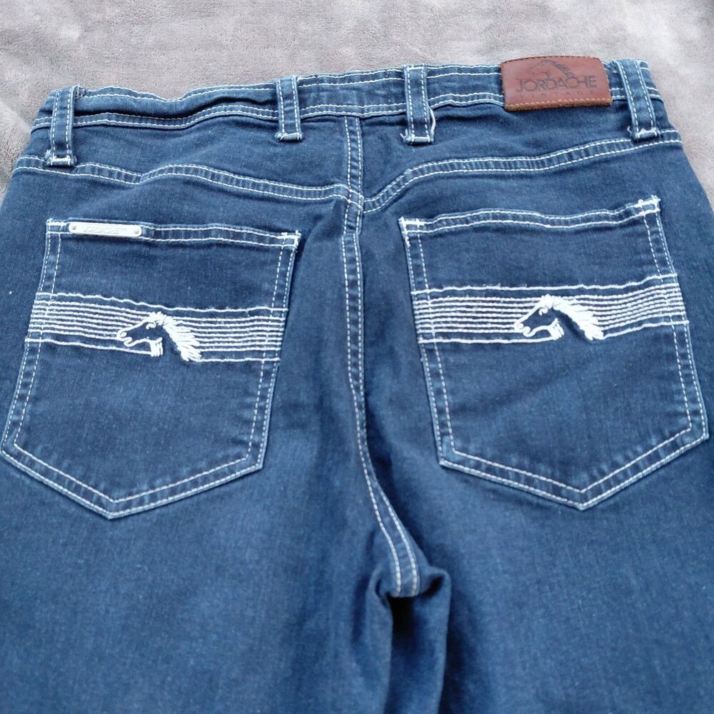 Jordache Vtg 80's Women Jeans  Horsehead  Denim Wide Leg Flair Loose Fit  Sz 30